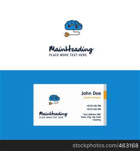 Flat Brain circuit Logo and Visiting Card Template. Busienss Concept Logo Design