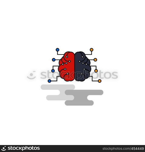 Flat Brain Icon. Vector