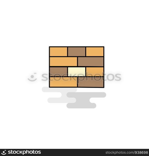 Flat Bricks wall  Icon. Vector