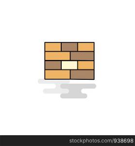 Flat Bricks wall Icon. Vector