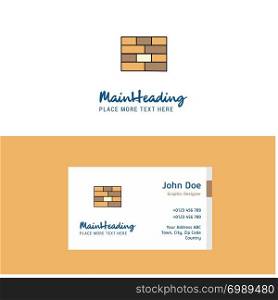 Flat Bricks wall Logo and Visiting Card Template. Busienss Concept Logo Design