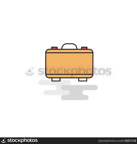 Flat Briefcase Icon. Vector
