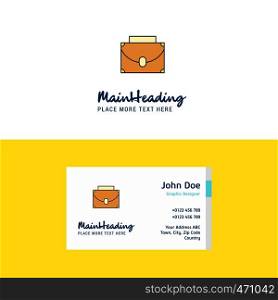 Flat Briefcase Logo and Visiting Card Template. Busienss Concept Logo Design