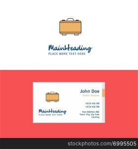 Flat Briefcase Logo and Visiting Card Template. Busienss Concept Logo Design