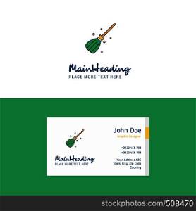 Flat Broom Logo and Visiting Card Template. Busienss Concept Logo Design
