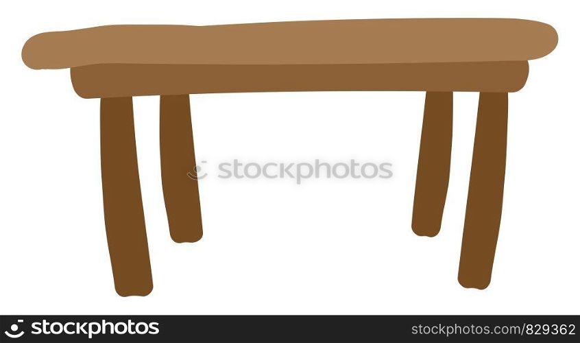 Flat brown table, illustration, vector on white background.