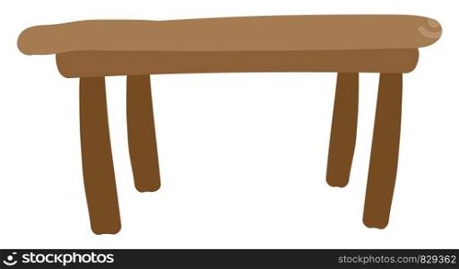 Flat brown table, illustration, vector on white background.