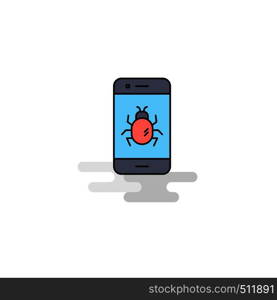 Flat Bug on a smartphone Icon. Vector