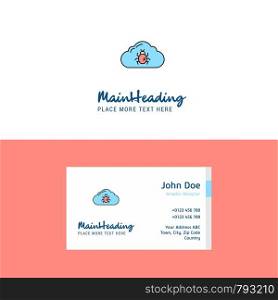 Flat Bug on cloud Logo and Visiting Card Template. Busienss Concept Logo Design