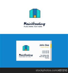 Flat Building Logo and Visiting Card Template. Busienss Concept Logo Design