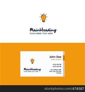 Flat Bulb Logo and Visiting Card Template. Busienss Concept Logo Design