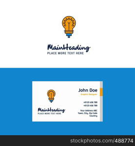 Flat Bulb Logo and Visiting Card Template. Busienss Concept Logo Design