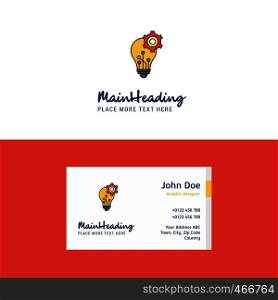 Flat Bulb setting Logo and Visiting Card Template. Busienss Concept Logo Design