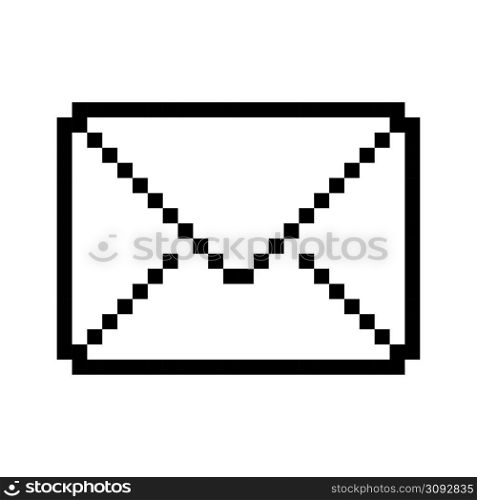 Flat business card with black pixel envelope. Logo symbol. Vector illustration. stock image. EPS 10.. Flat business card with black pixel envelope. Logo symbol. Vector illustration. stock image.