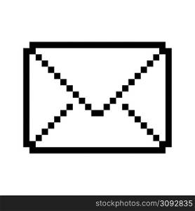 Flat business card with black pixel envelope. Logo symbol. Vector illustration. stock image. EPS 10.. Flat business card with black pixel envelope. Logo symbol. Vector illustration. stock image.