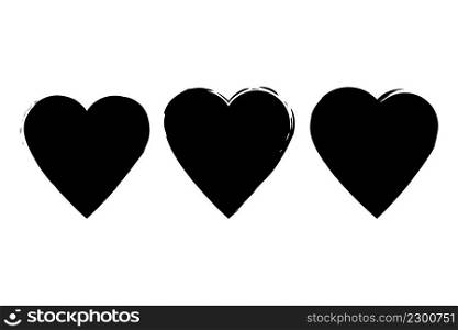 Flat button with black hearts. Love concept.Health care concept. Vector illustration. stock image. EPS 10.. Flat button with black hearts. Love concept.Health care concept. Vector illustration. stock image. E