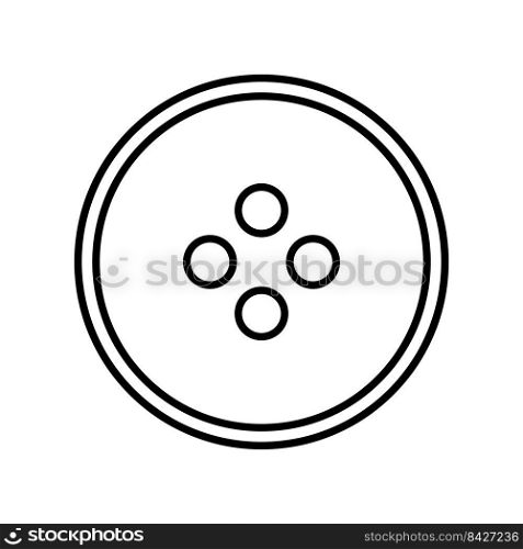 Flat button with dress button line icon. Outline stroke object. Line art and Line drawing. Cloth textile and Vector modern concept design. Vector illustration element and Textile symbol.