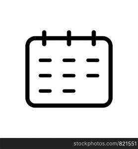 Flat calendar Icon. Calendar on the wall vector