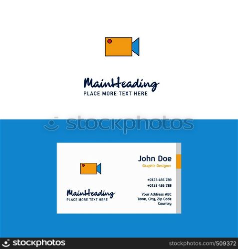 Flat Camcoder Logo and Visiting Card Template. Busienss Concept Logo Design