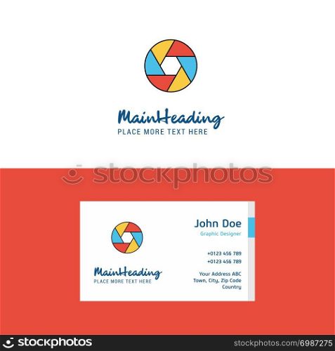 Flat Camera shutter Logo and Visiting Card Template. Busienss Concept Logo Design