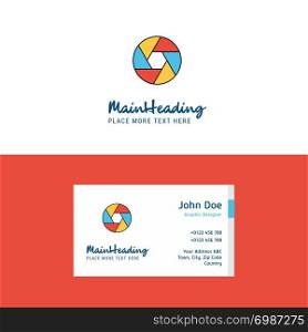 Flat Camera shutter Logo and Visiting Card Template. Busienss Concept Logo Design