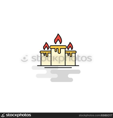 Flat Candle Icon. Vector
