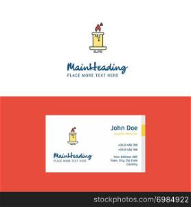Flat Candle Logo and Visiting Card Template. Busienss Concept Logo Design