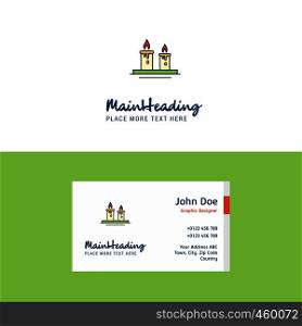 Flat Candles Logo and Visiting Card Template. Busienss Concept Logo Design