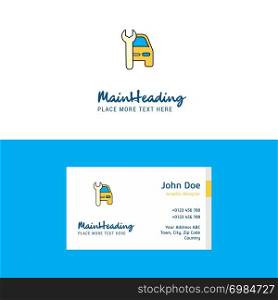 Flat Car garage Logo and Visiting Card Template. Busienss Concept Logo Design