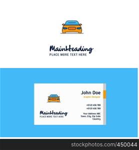 Flat Car Logo and Visiting Card Template. Busienss Concept Logo Design