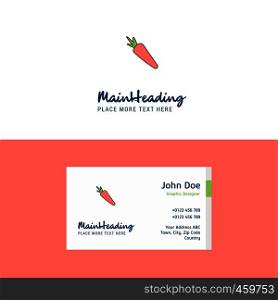 Flat Carrot Logo and Visiting Card Template. Busienss Concept Logo Design