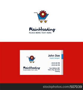 Flat Cart setting Logo and Visiting Card Template. Busienss Concept Logo Design