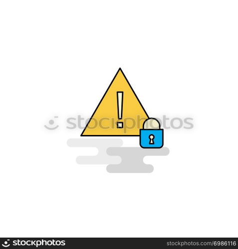 Flat Caution Icon. Vector