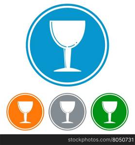 Flat chalice glass for beer icons. Flat chalice glass for beer icons set vector