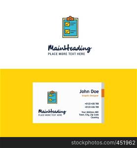 Flat Check list Logo and Visiting Card Template. Busienss Concept Logo Design