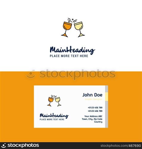 Flat Cheers Logo and Visiting Card Template. Busienss Concept Logo Design