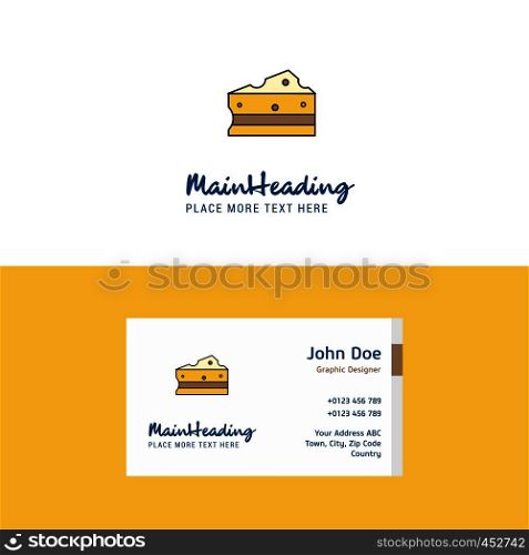 Flat Cheese Logo and Visiting Card Template. Busienss Concept Logo Design