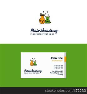 Flat Chemical flask Logo and Visiting Card Template. Busienss Concept Logo Design
