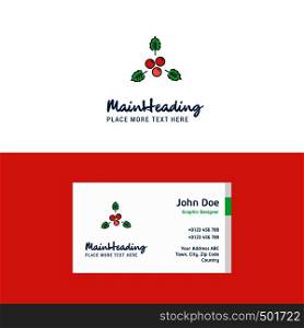 Flat Cherries Logo and Visiting Card Template. Busienss Concept Logo Design