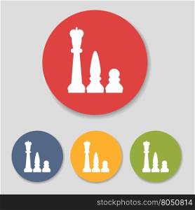 Flat chess figures icons. Flat chess figures icons set vector illustration