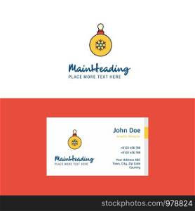 Flat Christmas balls Logo and Visiting Card Template. Busienss Concept Logo Design