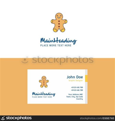 Flat Christmas cookie Logo and Visiting Card Template. Busienss Concept Logo Design