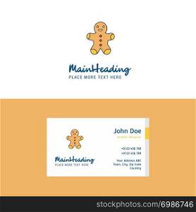 Flat Christmas cookie Logo and Visiting Card Template. Busienss Concept Logo Design