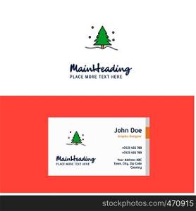 Flat Christmas tree Logo and Visiting Card Template. Busienss Concept Logo Design