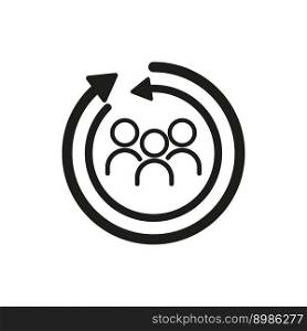 Flat circular arrow icon team. Business team symbol. Vector illustration. EPS 10.. Flat circular arrow icon team. Business team symbol. Vector illustration.