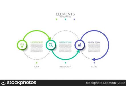 Flat circular diagram infographic business template elements