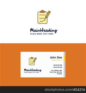 Flat clipboard Logo and Visiting Card Template. Busienss Concept Logo Design