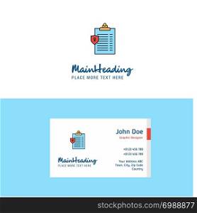 Flat Clipboard Logo and Visiting Card Template. Busienss Concept Logo Design
