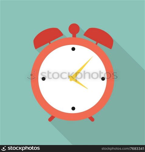 Flat Clock Alarm Watch Vector Illustration EPS10. Flat Red Clock Alarm Watch Vector Illustration. EPS10