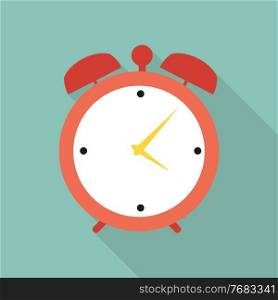 Flat Clock Alarm Watch Vector Illustration EPS10. Flat Red Clock Alarm Watch Vector Illustration. EPS10
